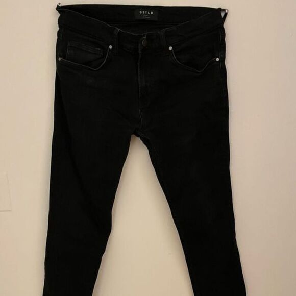 DSTLD Men's Skinny Jeans Jet Black Size 32x30 - Picture 5 of 6
